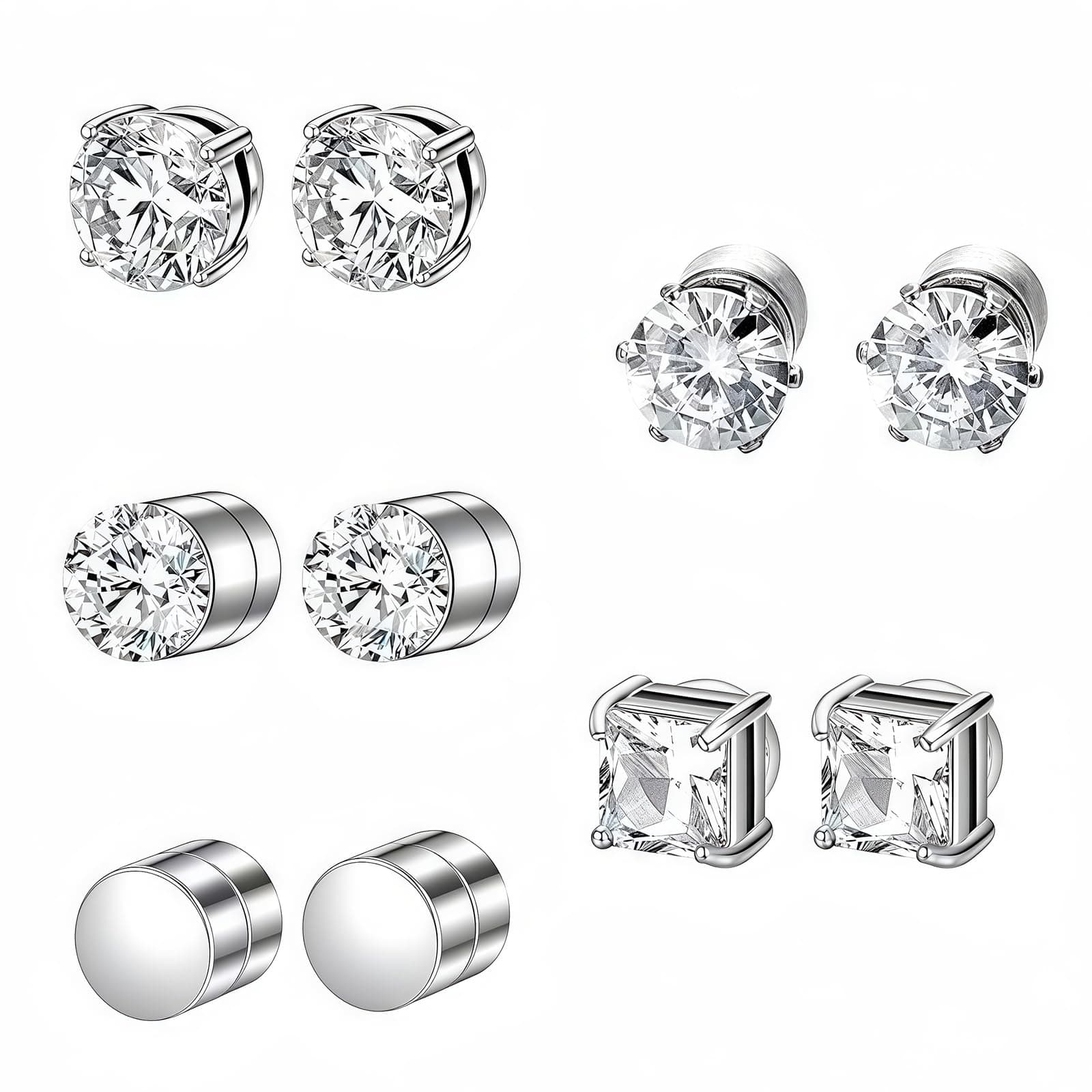🌟 5 Paare Magnetische Ohrringe für Damen und Herren 🌟