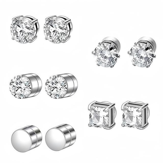 🌟 5 Paare Magnetische Ohrringe für Damen und Herren 🌟