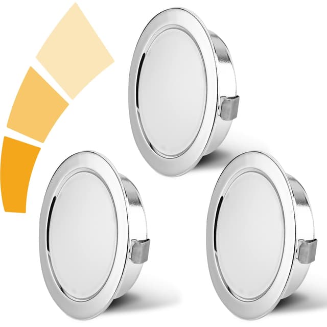 KYOTECH LED Möbeleinbauleuchte Dimmbar 230V 4W 4000K Neutralweiß G4 LED 300LM Leuchtmittel Möbel Einbaustrahler 3er Set