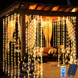 🌞🌟 Redefun Solar Lichtervorhang: 300LED Lichterkette vorhang für Aussenbereich