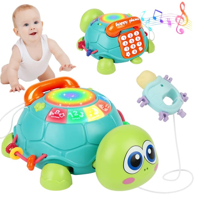 🐢🎶 Herenear Baby Krabbel Spielzeug - Pädagogisches und Musikalisches Babyspielzeug 🎁