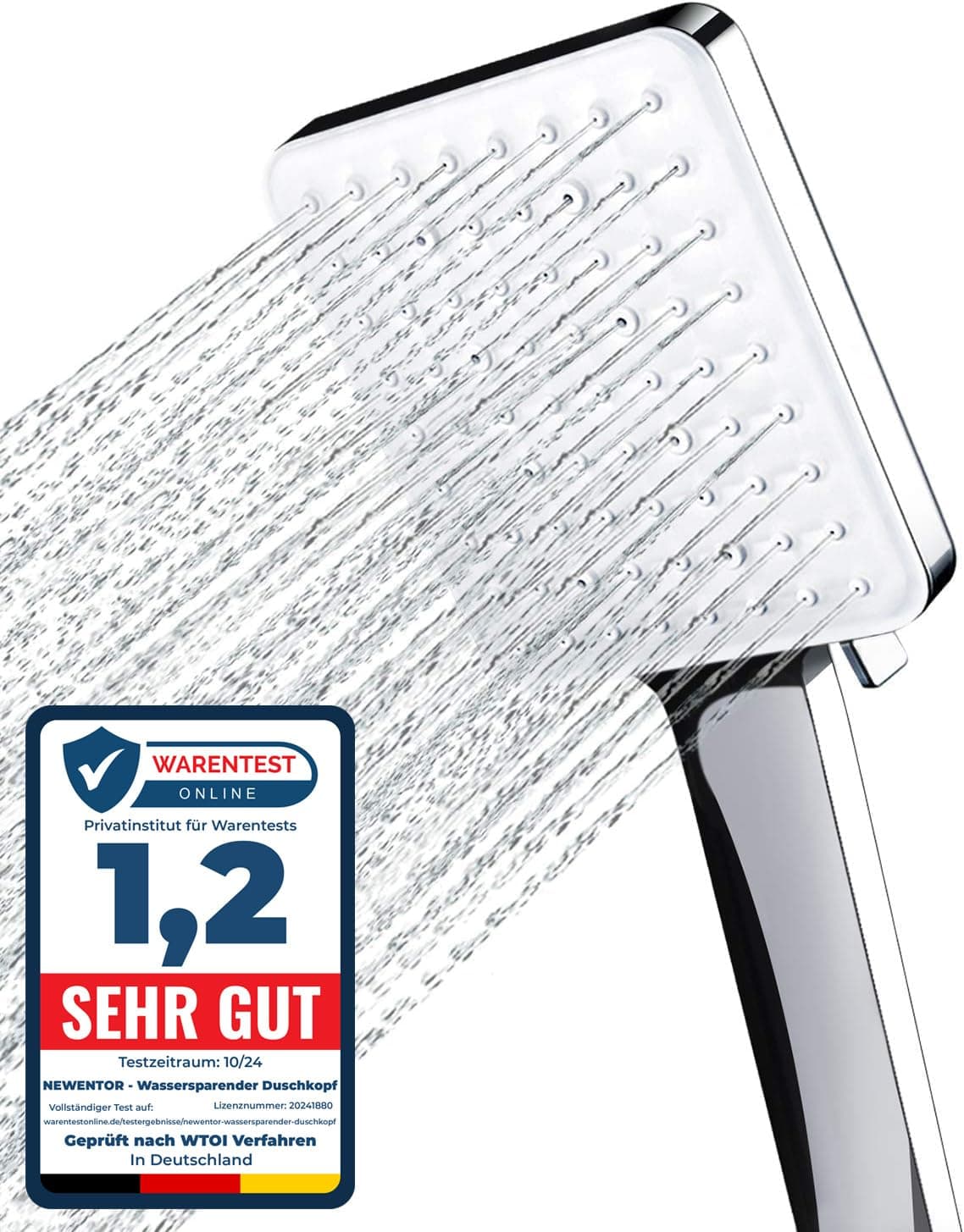 Newentor Duschkopf XXL mit 6 Strahlarten 🚿