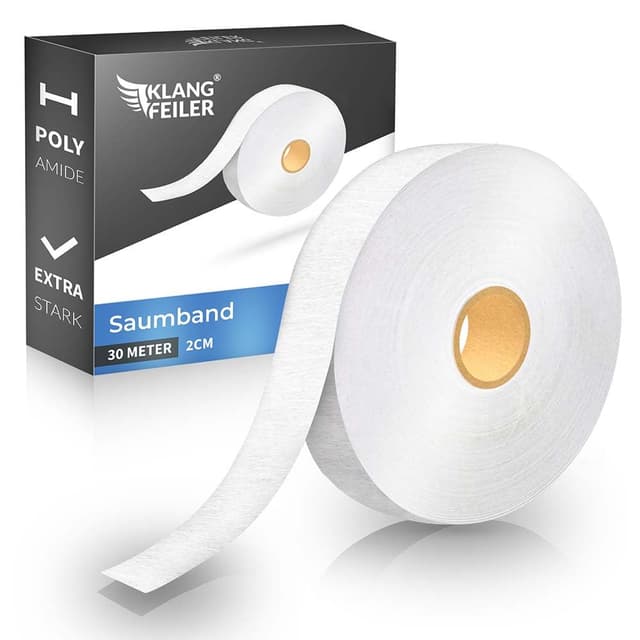 🧵 Klangfeiler Saumband 30 Meter I Extra Stark I 20mm Breit I Bügelband für Bügeln 🪡