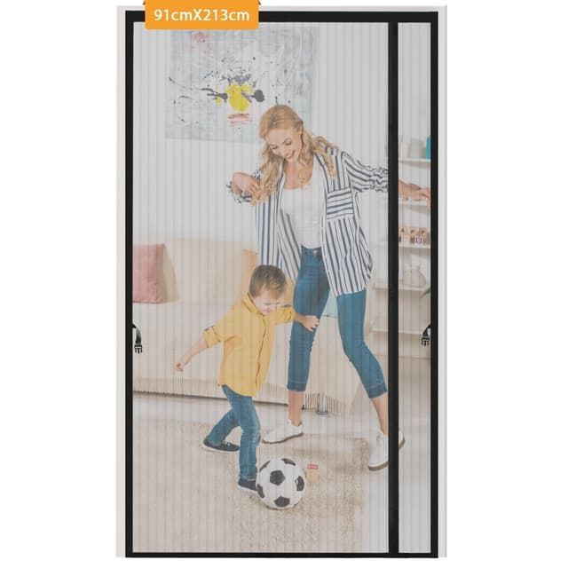 🌟 Super Angebot: Wanoore Magnet Fliegengitter Tür 90x210 cm Schwarz 🌟