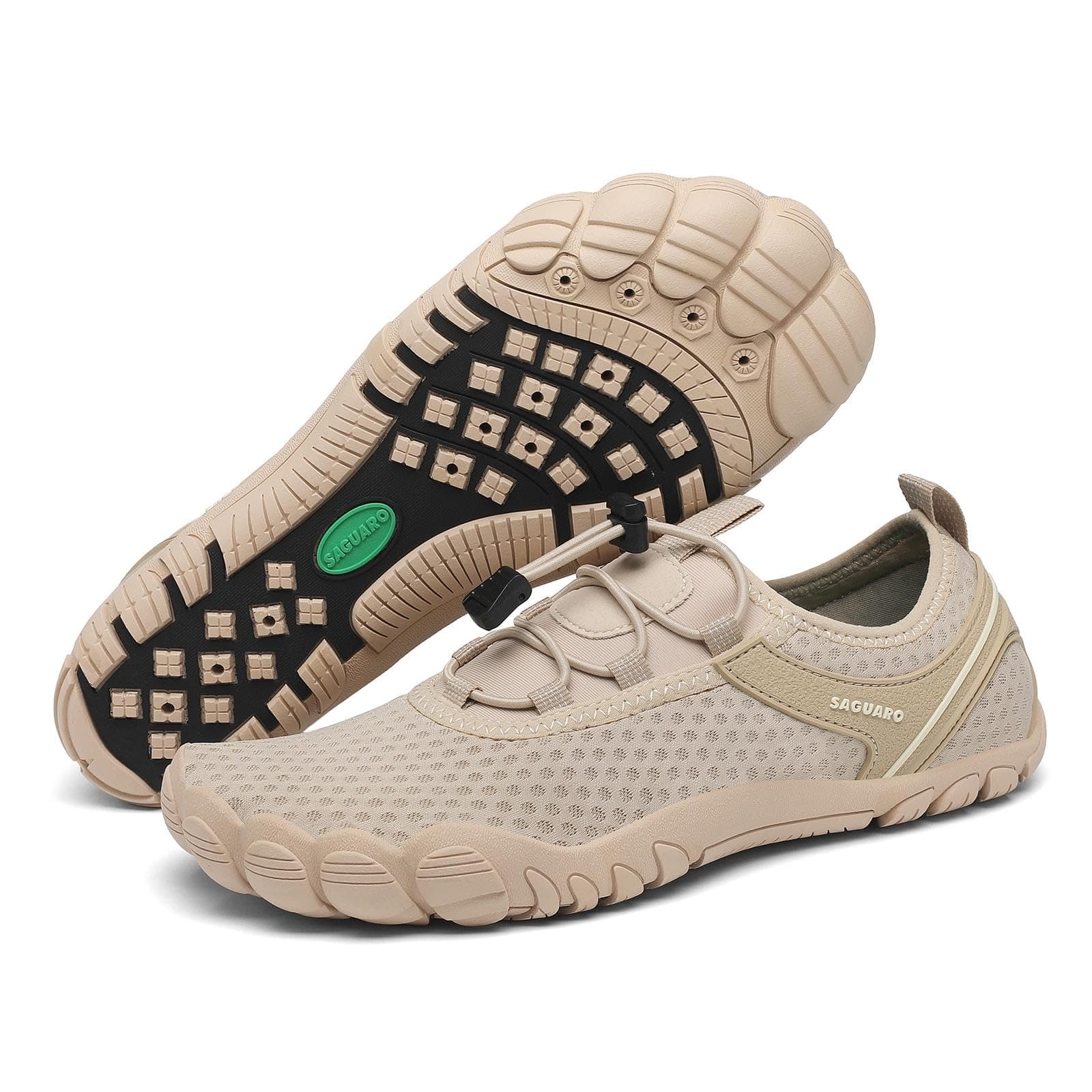 SAGUARO Unisex Barfuß Badeschuhe 🌊 Rutschfeste Barfußschuhe 👣 Schnelltrocknende Wasserschuhe Gr.36-48 46 EU Ganz Khaki