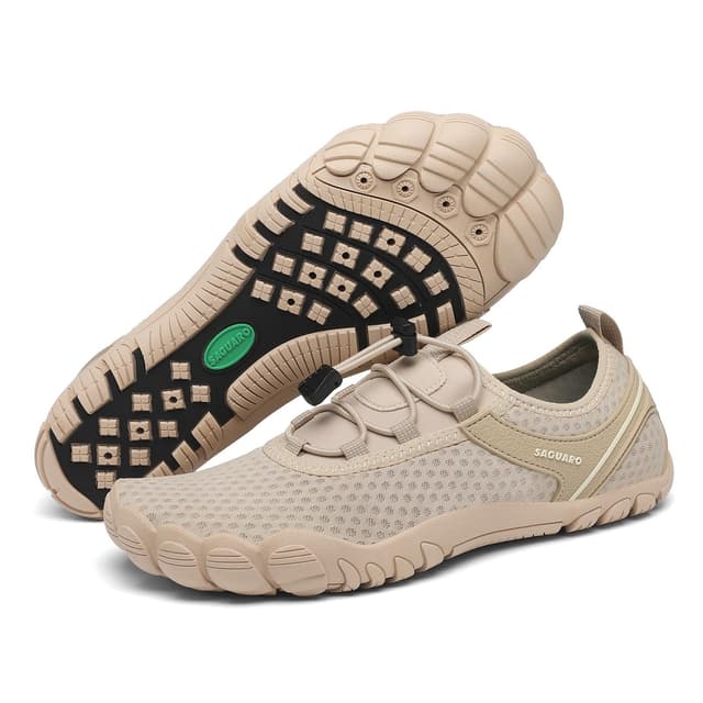SAGUARO Unisex Barfuß Badeschuhe 🌊 Rutschfeste Barfußschuhe 👣 Schnelltrocknende Wasserschuhe Gr.36-48 46 EU Ganz Khaki