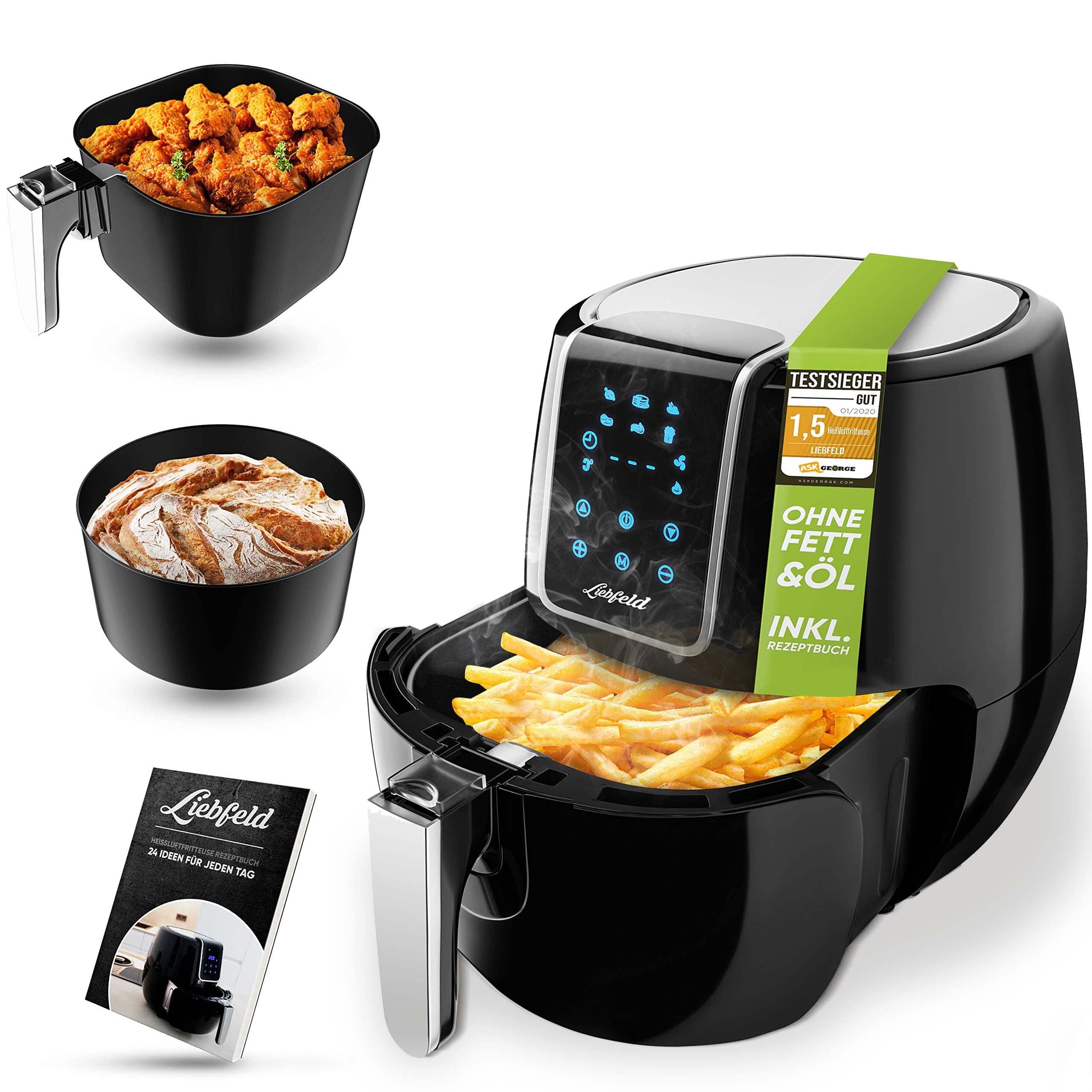 Liebfeld Heißluftfritteuse XXL (5,3L) - 1800W Airfryer Heißluft Fritöse Friteuse Angebot 🍟✨