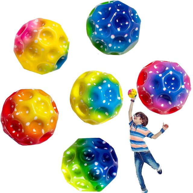 TZEKING 6 Stück Moon Ball Hüpfende Bälle Set