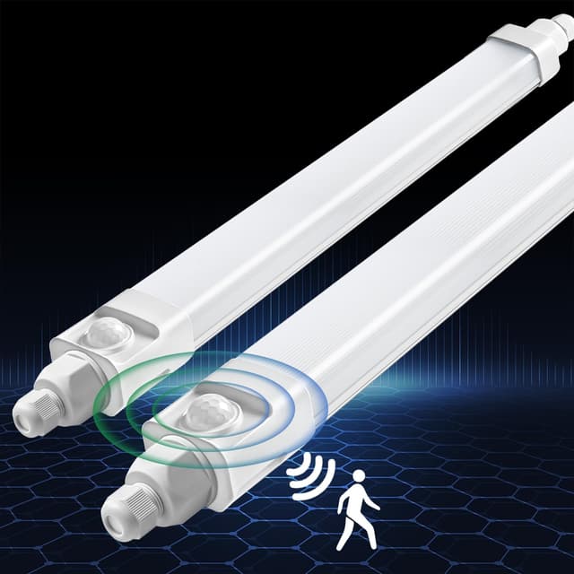 Sonderangebot: DXLIGHTING 2 Stück LED Feuchtraumleuchte 60cm mit Bewegungsmelder