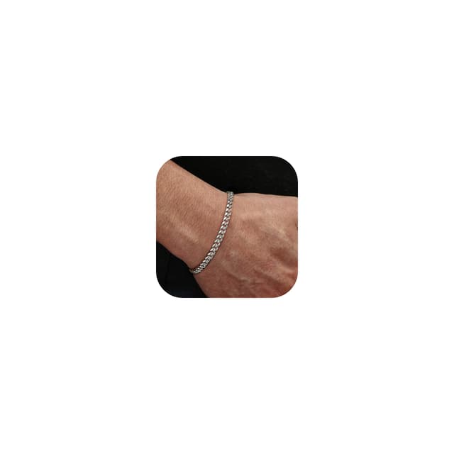 YADOCA 925 Silber Herren Armband für Männer 🎁 Cuban Figaro Curb Link Kette Silber Armband 19/21cm Herrenschmuck Geschenke für Papa Freund Ehemann Sohn Kubanisches Armband-21cm