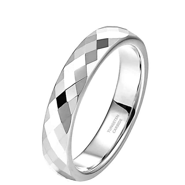 🌟 Zakk Ring Damen Herren Rosegold Schwarz Wolfram Schmal 4mm Breit Facetten Poliert - 54 (17.2) 🌟