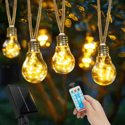 Solar Lichterkette Aussen mit 20 Glühbirnen 12.5M - Vintage Deko für Gärten und Hochzeiten 🌞🌿 Angebot bei HelloDeals