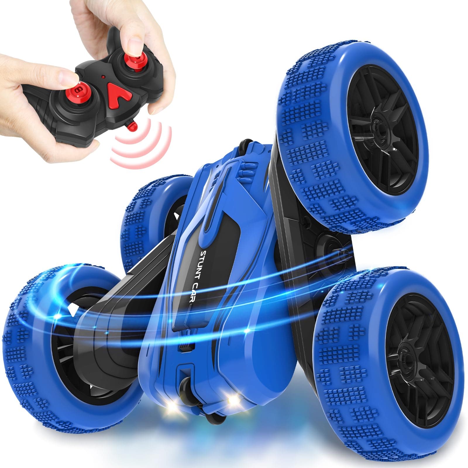 🚗 TERRA WHEEL RC Ferngesteuertes Auto für Kinder - 4WD 360°Rotation Offroad RC Fahrzeug Stunt Car mit LED Licht 🎁