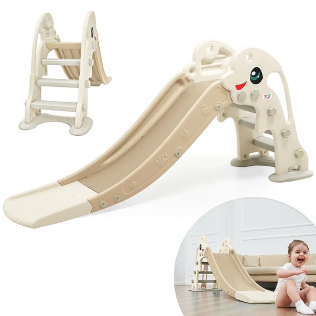 🌈👶 Baby Vivo Kinder Rutsche Delfin Kunststoff Indoor Outdoor Kaffee/Braun