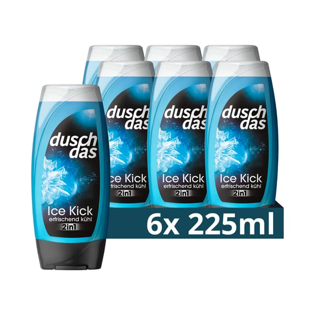 Angebot: Duschdas 2-in-1 Duschgel & Shampoo Ice Kick 6x 225 ml (6er Pack) ❄️🚿