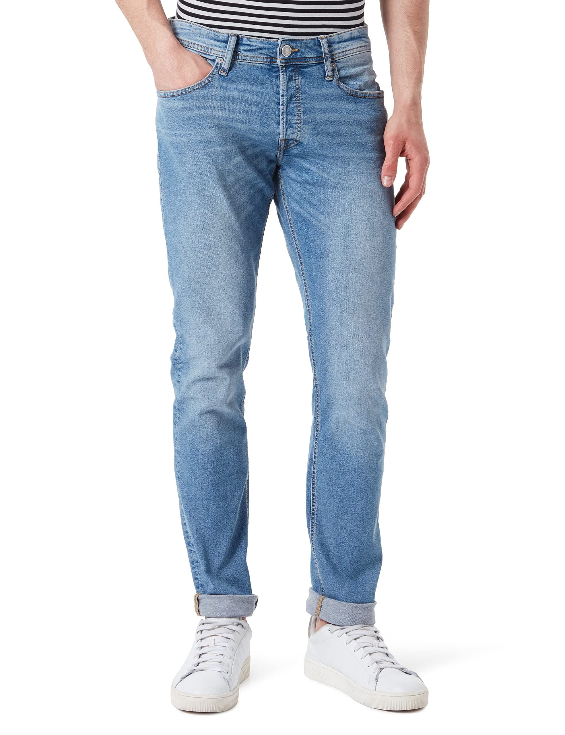 👖 JACK & JONES Herren Slim Fit Jeans JJIGLENN JJORIGINAL SQ 030 NOOS Slim Fit Jeans 34W / 32L Blau Denim | Nur 19.32€