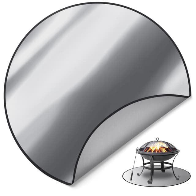 🔥 FLASLD 96 cm Runde Feuerschalenmatte zum Schutz von Terrassen- und Rasenflächen 38inch 🔥