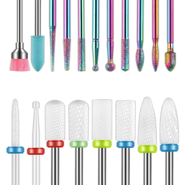 🌟 19pcs Nagelfräser Bit Set - Spezial Under Nail Cleaner & Keramik Bits 🌟