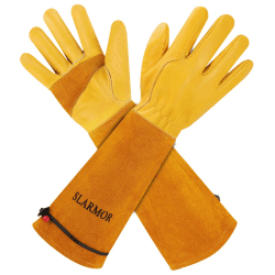 SLARMOR Gartenhandschuhe aus Leder für Damen und Herren 🌹🧤 - Dornensicher und atmungsaktiv Angebot bei HelloDeals