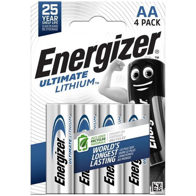 🔋 Energizer Ultimate Lithium Batterie AA (4 Stück) - Die langlebigste AA Batterien der Welt 🌍