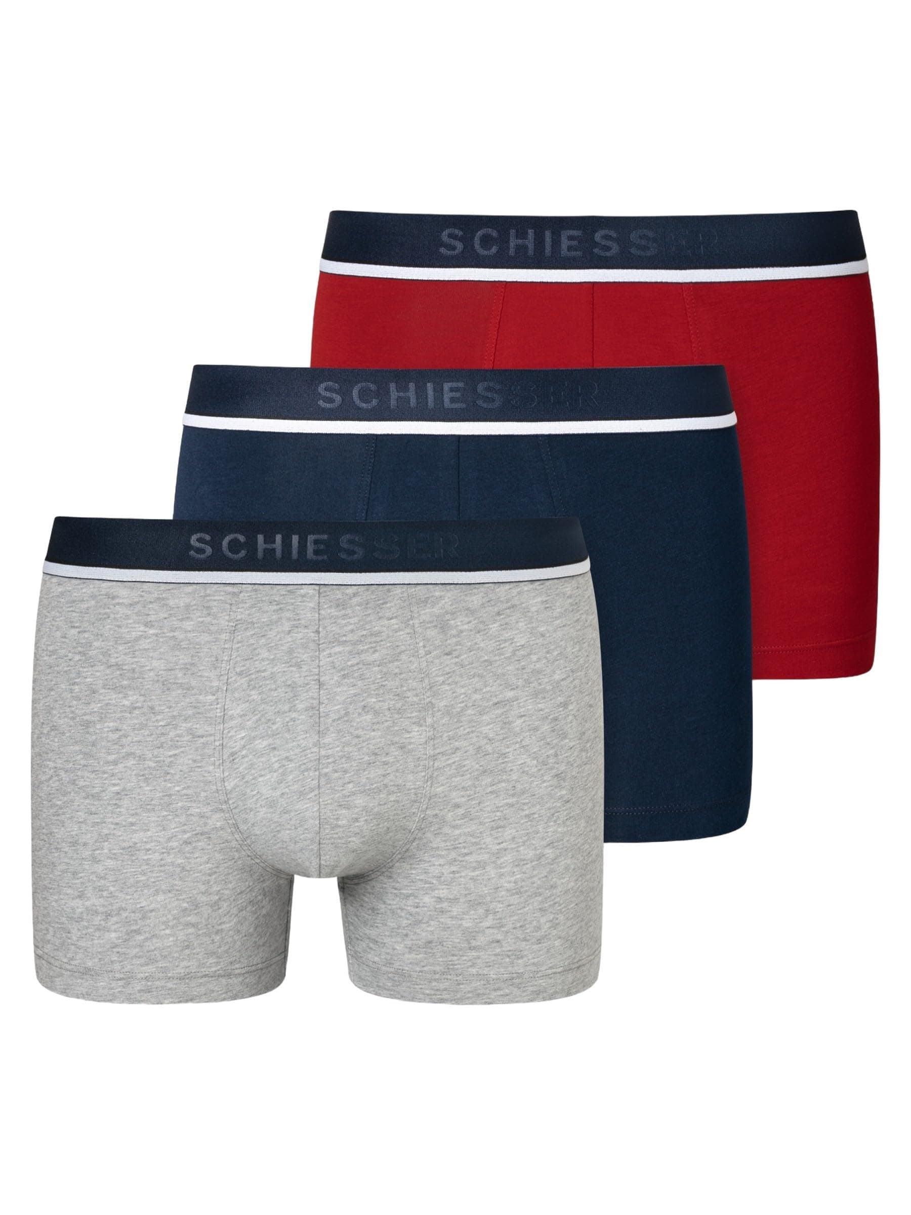 🔥 SCHNÄPPCHEN! Schiesser Herren 3 PACK Boxershorts Bio Baumwolle - 95/5 Organic XL Sortiert 3_173986