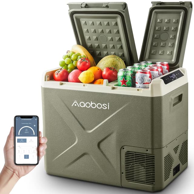 🔥 AAOBOSI Kompressor Kühlbox 40L mit WiFi-APP-Steuerung - 20°C, Auto, LKW, Boot, Camping