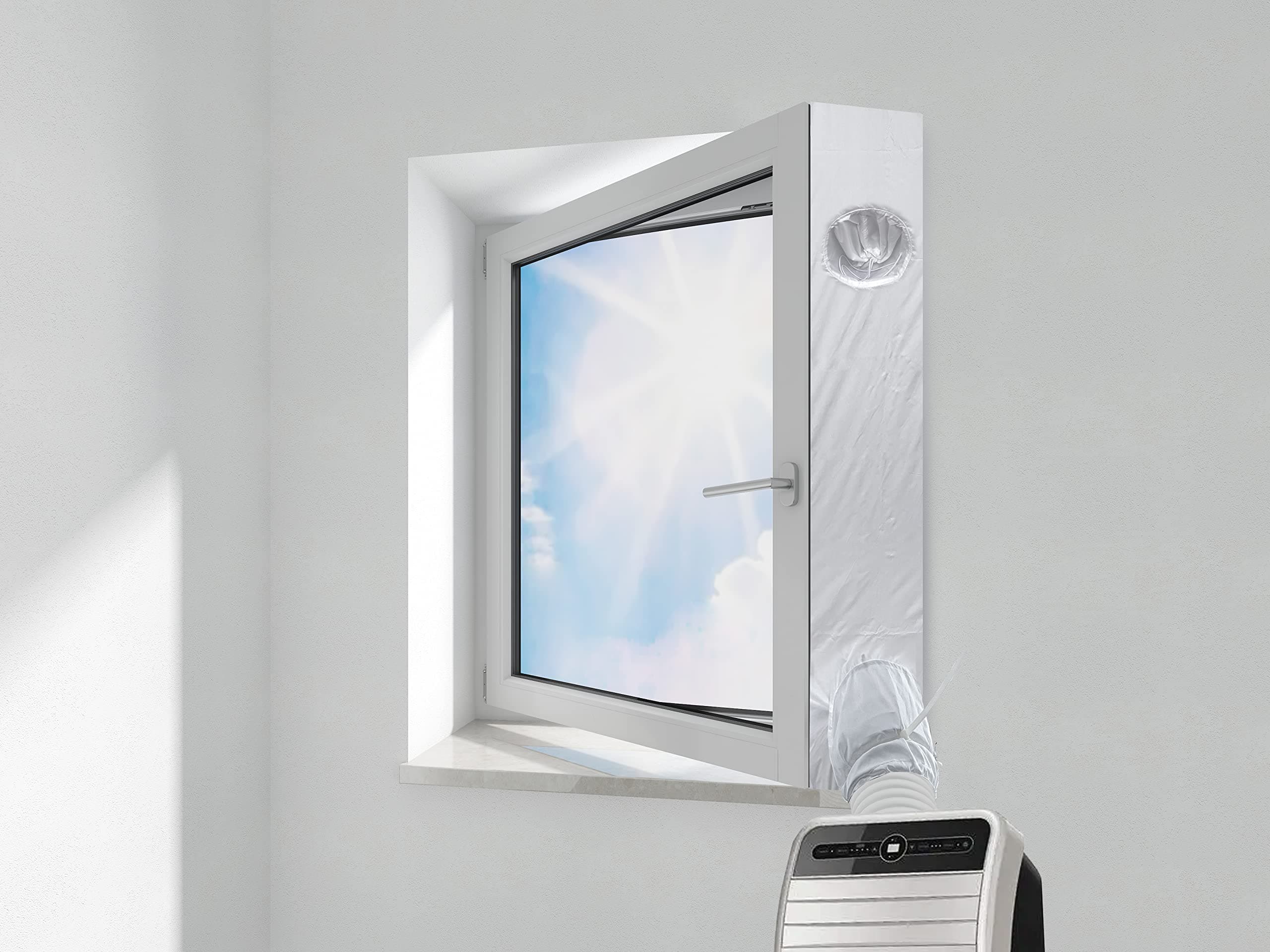 🌬️🪟 HOOMEE Fensterabdichtung für Mobile Klimageräte - 400cm - Innovatives Design & Einfache Montage