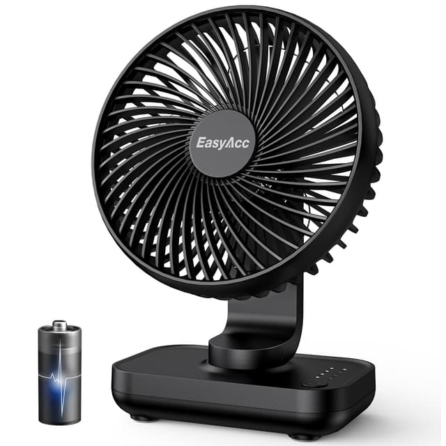 🌀 EasyAcc Tischventilator 4000 Akku Batterie USB Ventilator Schwarz 4000 mAh