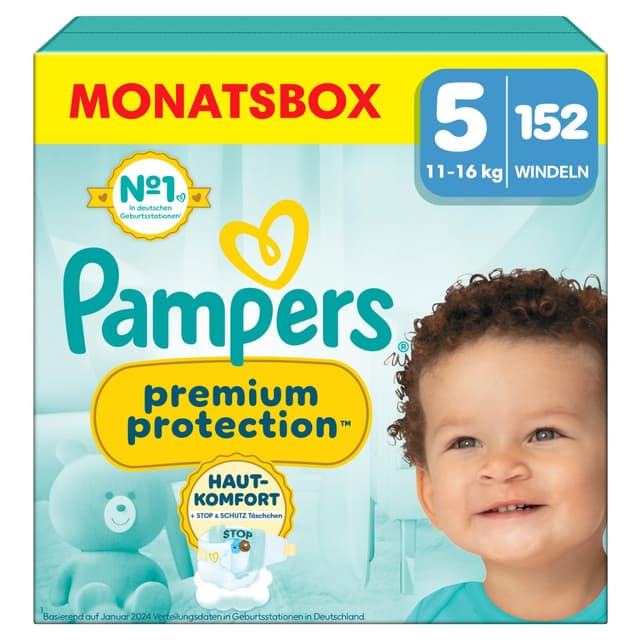🌟 Mega Deal: Pampers Premium Protection Größe 5, 152 Windeln 🌟