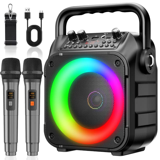 Ankuka Karaoke Maschine mit 2 Mikrofonen 🎤🎶