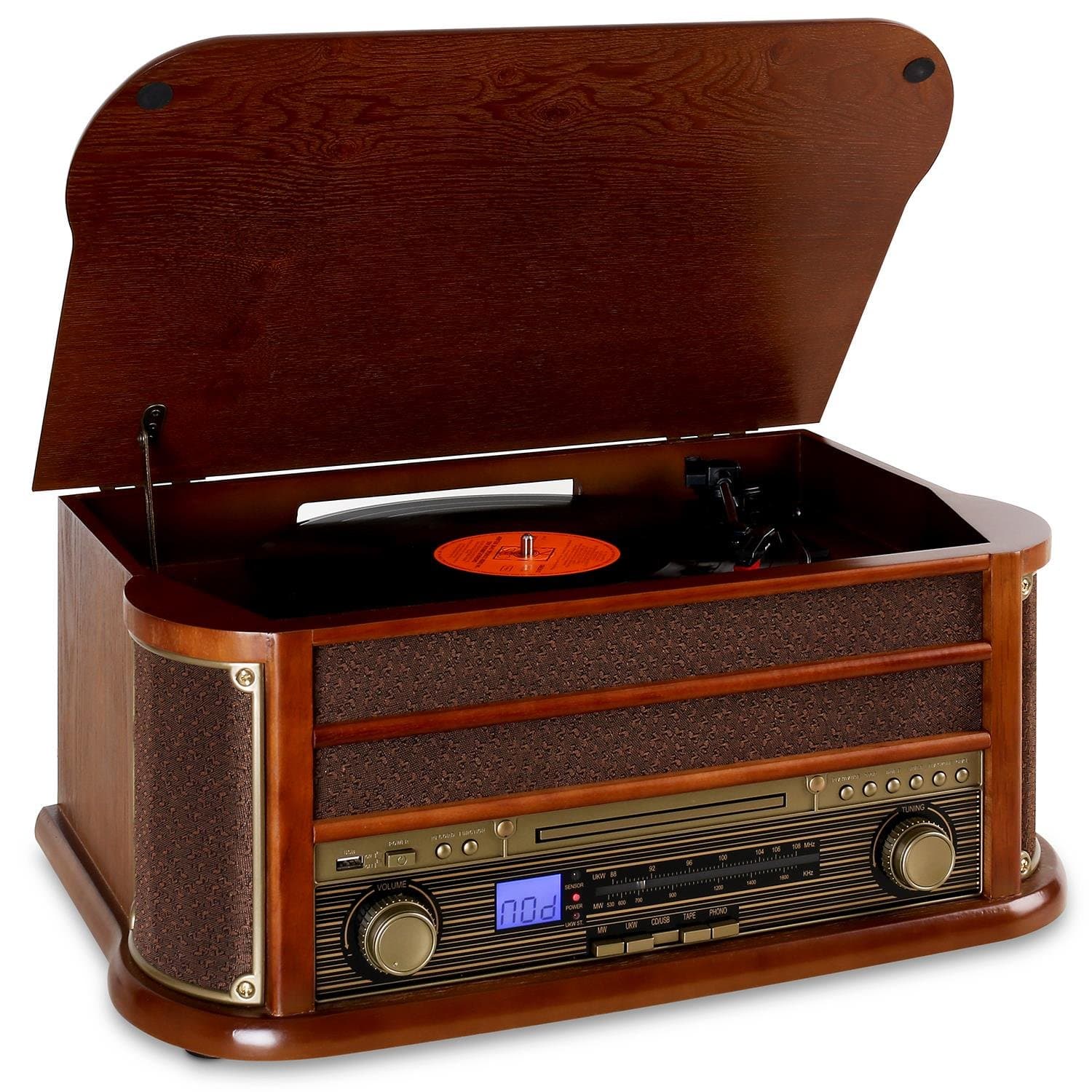 🎵 Auna Plattenspieler mit Lautsprecher, Retro mit Bluetooth & 3 Geschwindigkeiten 🎶