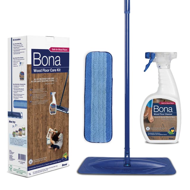 🌿🧹 Bona Parkett Bodenwischer Set 🧽🌿 | Mikrofaser | Parkettreiniger 1 l (1er Pack)