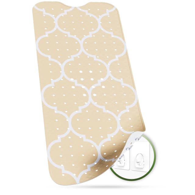 SilverRack Badewannenmatte 100x40 cm (Marokko Motiv Beige Vanilla) - Antirutschmatte Badewanne für Kinder und Babys