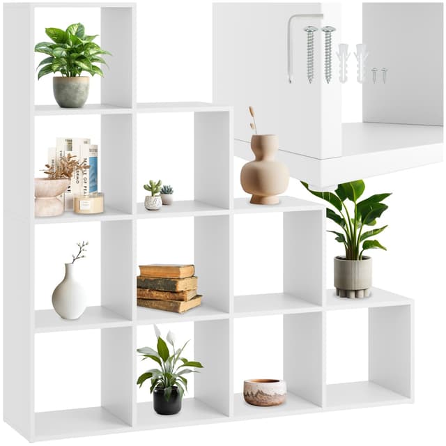 📚🏠 tectake® Bücherregal - Modernes Regal mit 10 offenen Fächern