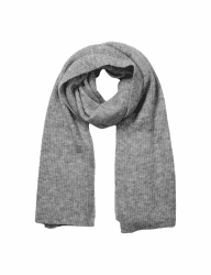 🧣 Reduzierter Preis! SELECTED FEMME Damen Schal - Geripptes Wollgemisch - Medium Grey Melange