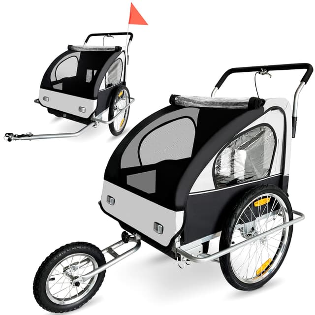 🚴‍♂️ SAMAX Fahrradanhänger Jogger 2in1 Kinderanhänger Kinderfahrradanhänger Transportwagen 🚴‍♀️
