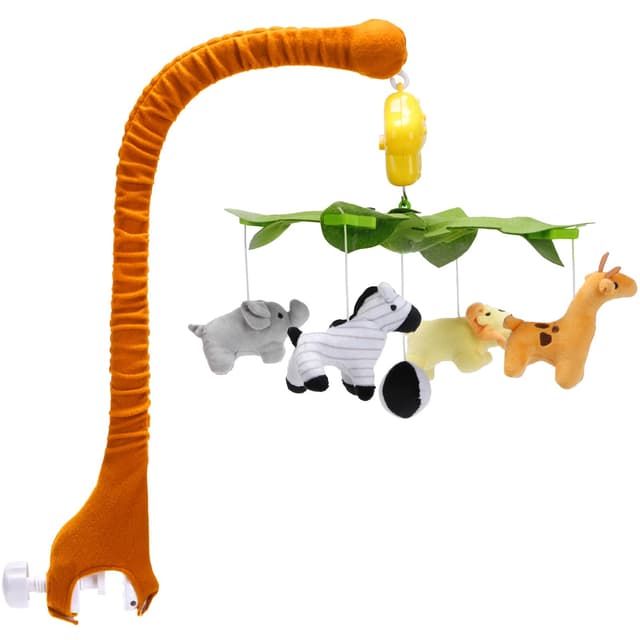 🌟👶 CUTE STONE Baby Krippe Mobile mit Musik | Beruhigendes Wind-up Bettglockenspiel 🦁🦓🐘🦒