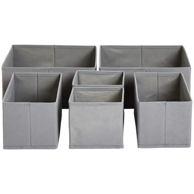 🌟 Amazon Basics Schubladen-Organizer 6er Set - Grau 🌈