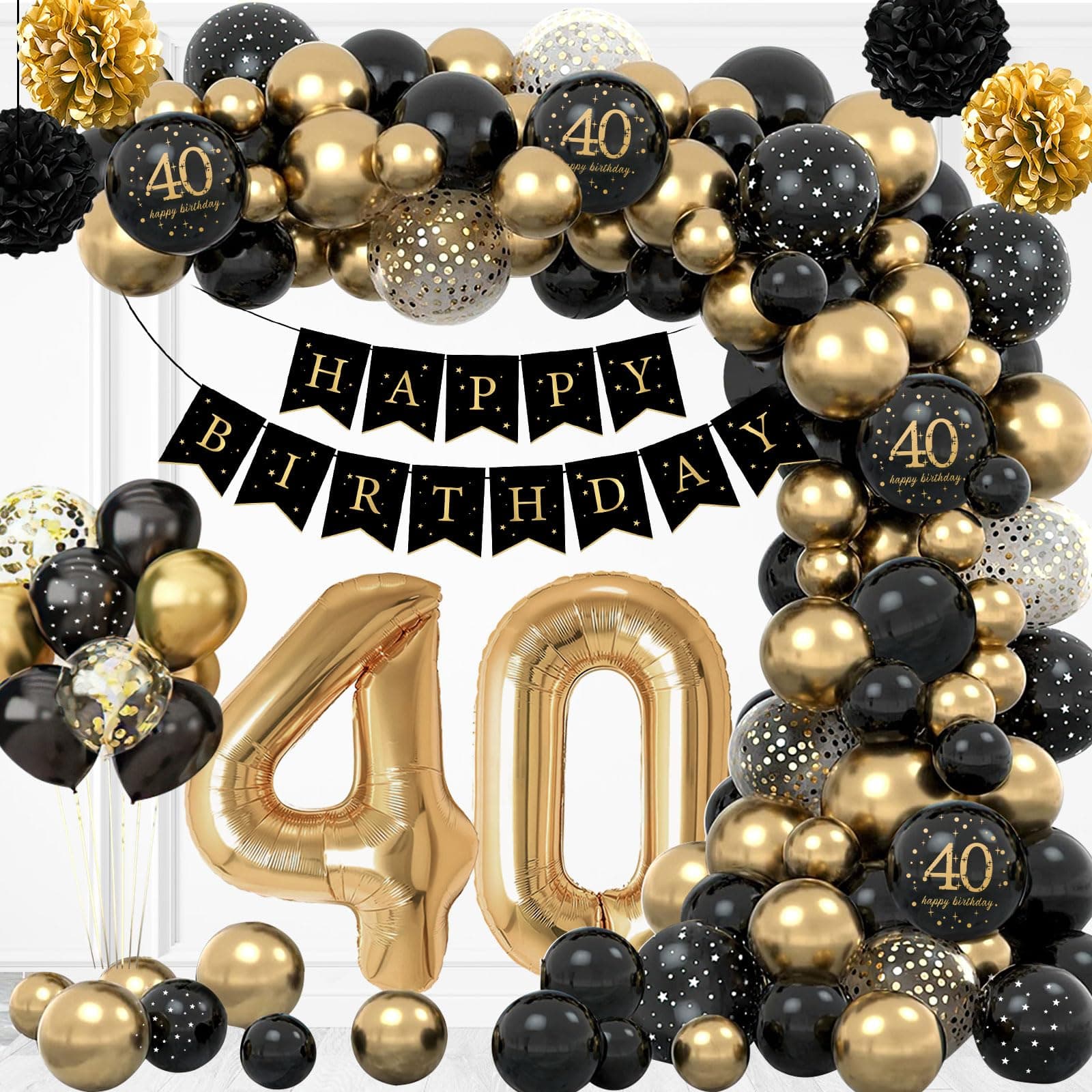 AivaToba 40. Geburtstag Deko Set 🎈🎉