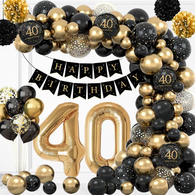 AivaToba 40. Geburtstag Deko Set 🎈🎉