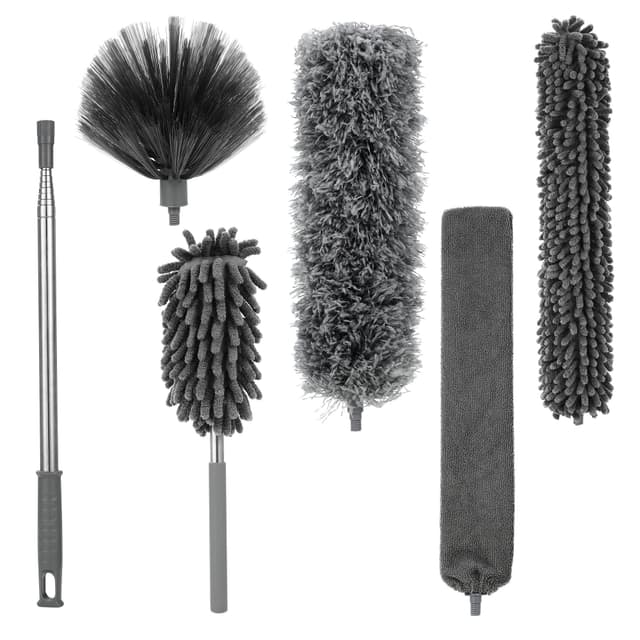 Teleskop-Staubwedel Set 🕸️🧹 - 6 Stück, Lang Ausziehbar Bis 245 CM