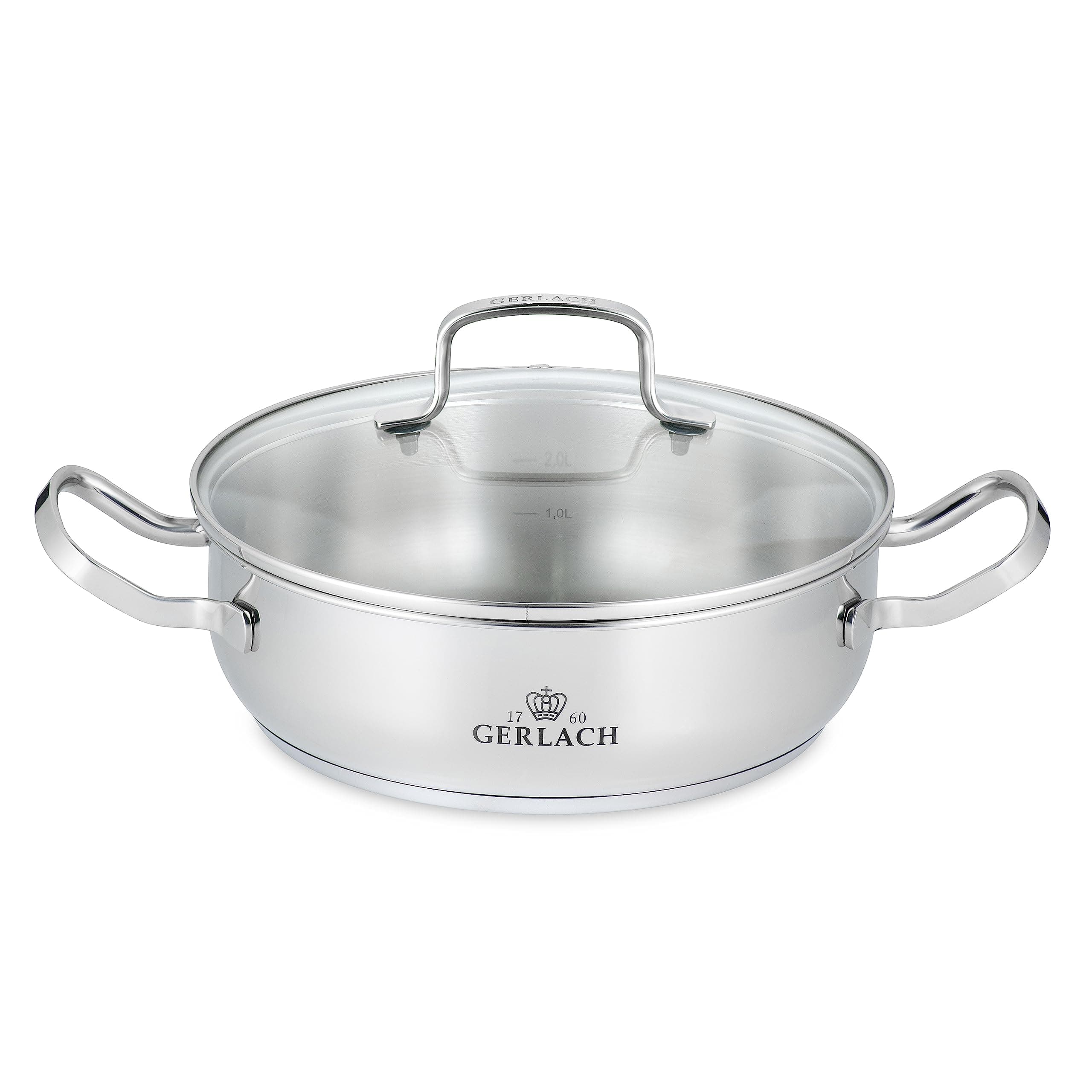 🍲 Gerlach Simple Topf 2L aus Edelstahl mit Glasdeckel - Ästhetik trifft Funktionalität! 🍳