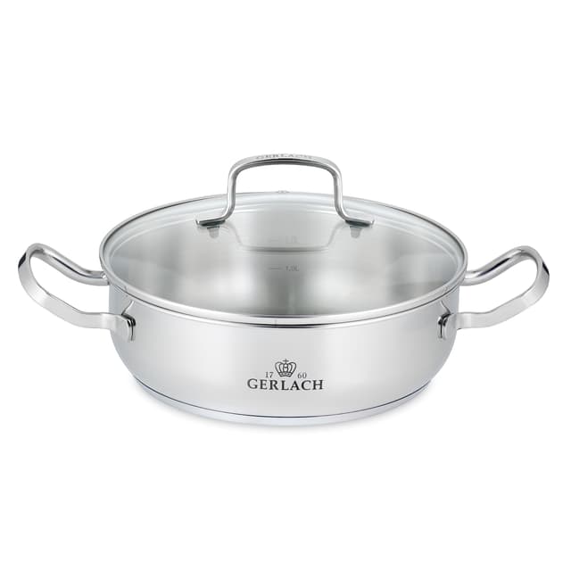 🍲 Gerlach Simple Topf 2L aus Edelstahl mit Glasdeckel - Ästhetik trifft Funktionalität! 🍳
