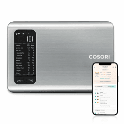Cosori Küchenwaage digital 🍏 Ernährungswaage App 📱 19 Nährstoffe 🥦 Edelstahl-Lebensmittelwaage 🍽️