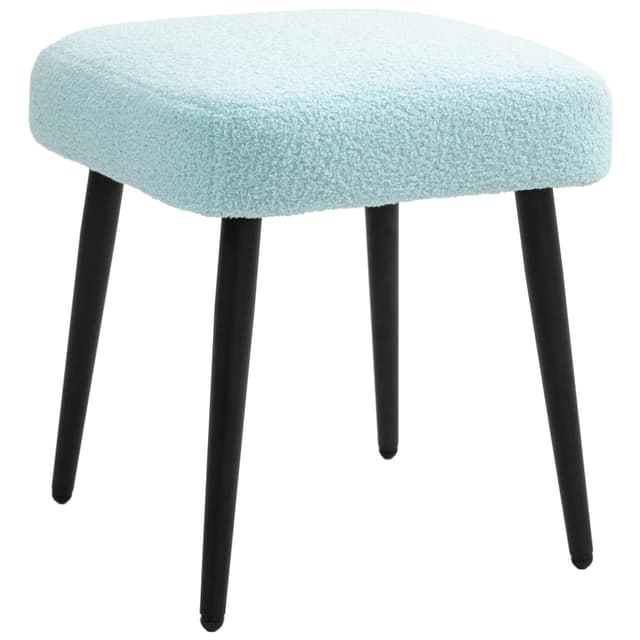 🌟 HOMCOM Fußhocker Sitzhocker Quadratischer Schminkhocker Fußstütze mit Kaschmir-Optik 🌟