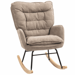 HOMCOM Schaukelstuhl Schwingsessel Armlehnsessel mit Chenilleoptik 🪑