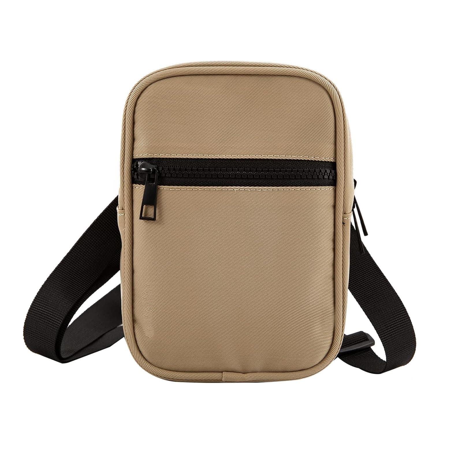 👜 Vpoofree Umhängetasche Herren Schultertasche Unisex Umhängen Crossbody Bag Messenger Damen Sling Tasche Männer Shoulder Brusttasche Handytasche Gürteltasche Klein Rucksack mit 2pcs Schulterriemen Hellbraun Umhängetasche Klein