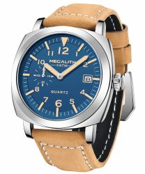 MEGALITH Herrenuhr Militär Sport 🕶️ Outdoor Wasserdicht mit Lederarmband
