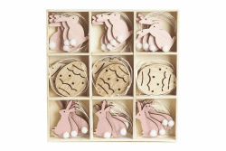 HEITMANN DECO Osteranhänger aus Holz - Osterdeko - 36-teilig - Rosa, Natur, Pink 🐰🥚🌸