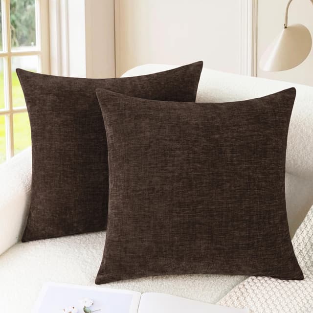 🌟 Mega-Deal! CaliTime Kissenbezüge 2er-Pack - Weiche Chenille Kissenhülle für Couch & Sofa